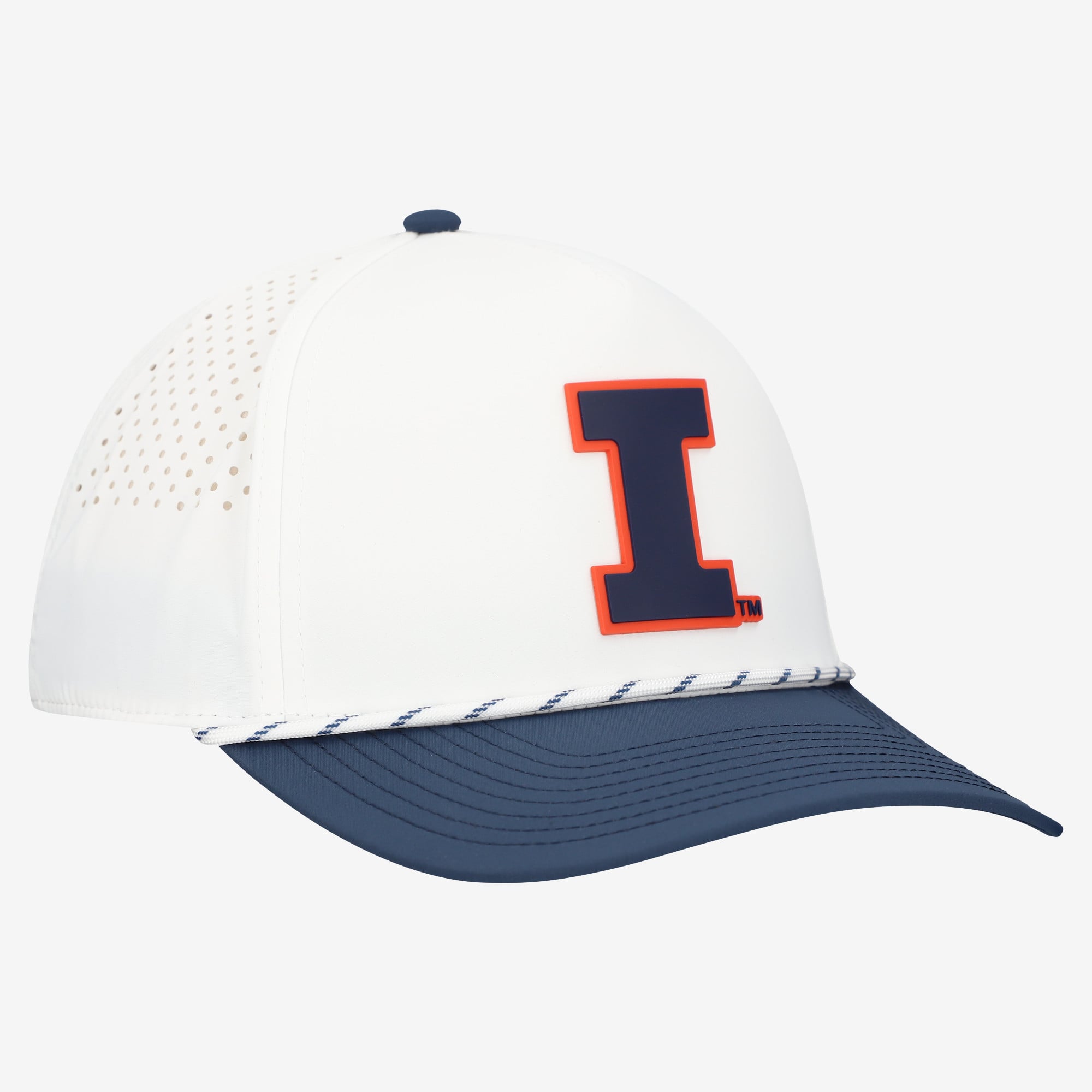 Men's Branded Bills  White/Navy Illinois Fighting Illini Classic Adjustable Rope Hat