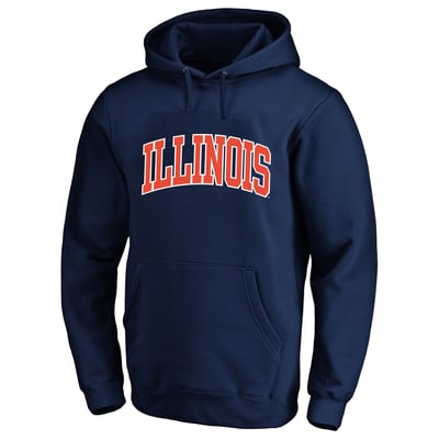 Sweat à capuche en sergé Illinois Fighting Illini Champion Arch Over Tackle - Bleu marine