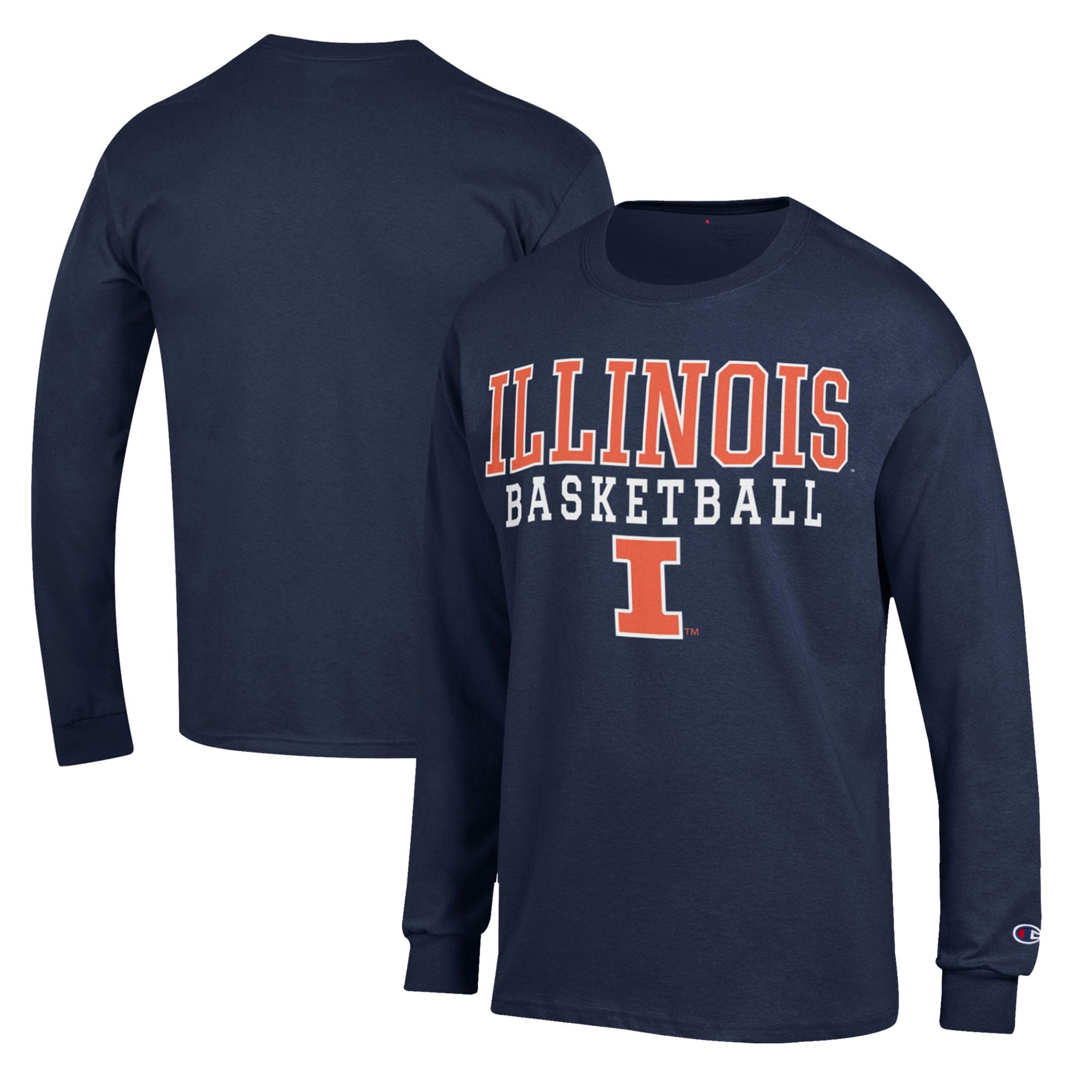 Men's Champion Navy Illinois Fighting Illini Basketball Stack Long ...