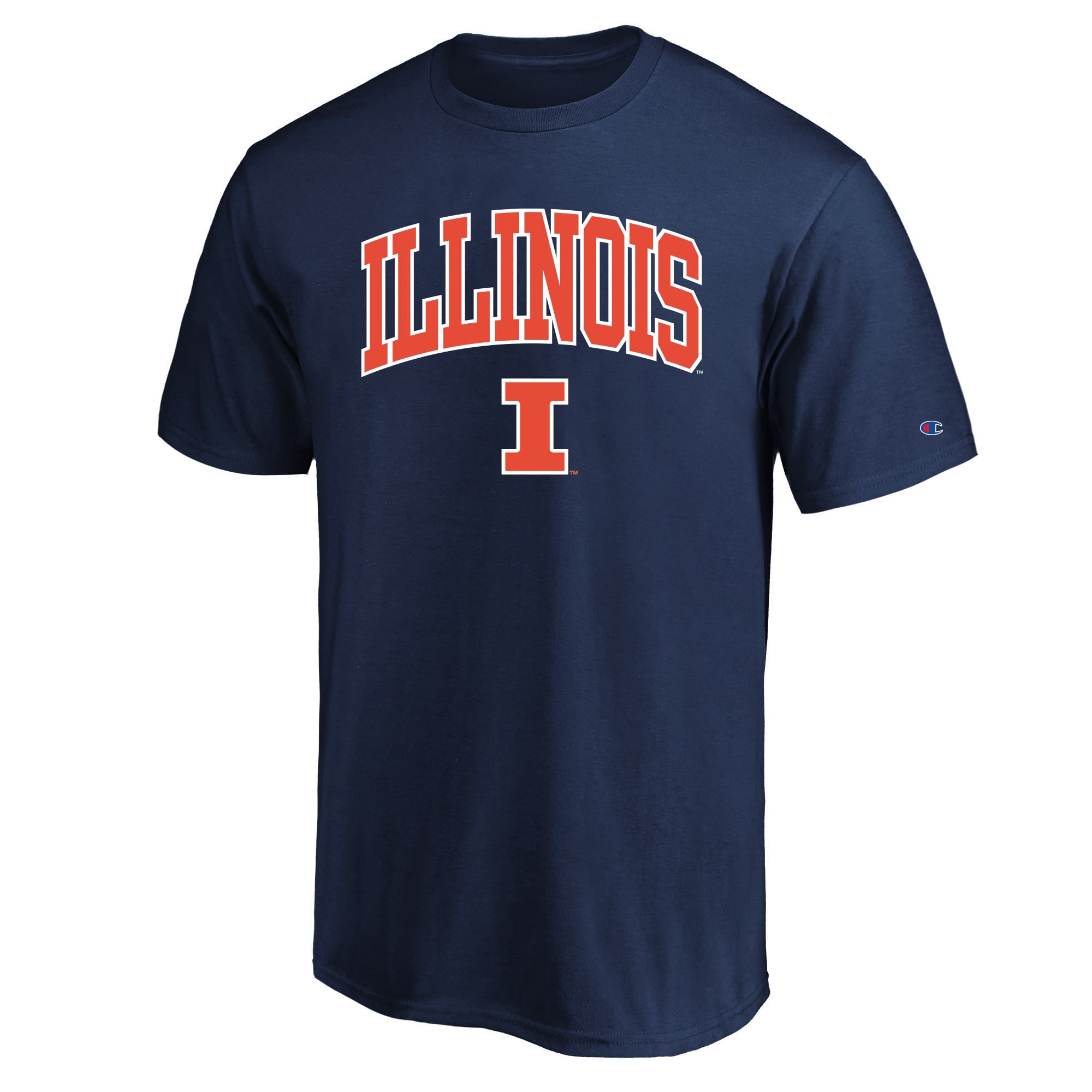 Men's Champion Navy Illinois Fighting Illini Big & Tall Team Arch Over Wordmark T-Shirt