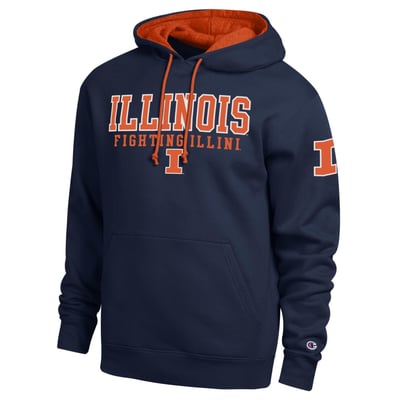  Illinois Fighting Illini Champion Contrast Hoodie - Navy