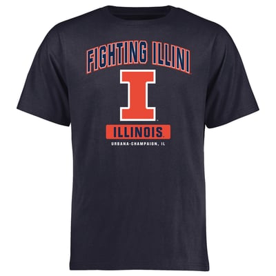 Illinois Fighting Illini Campus Icon T-Shirt - Navy