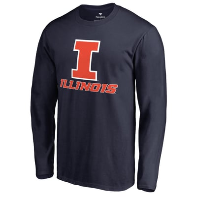 Illinois Fighting Illini Team Lockup Long Sleeve T-Shirt - Navy