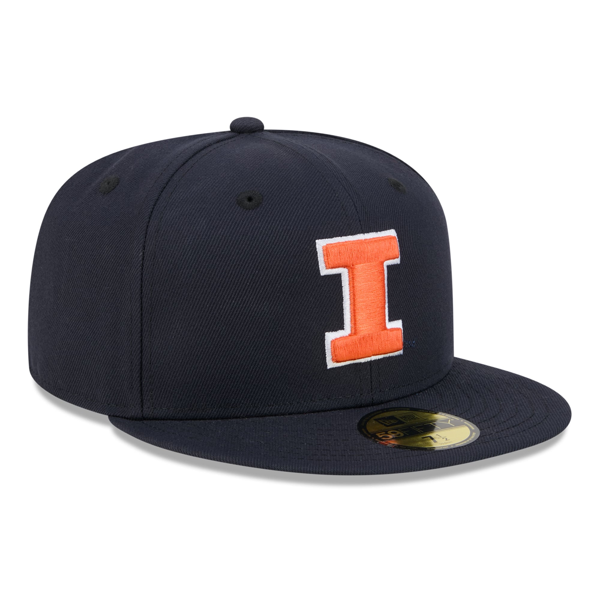 Casquette ajustée New Era Illinois Fighting Illini Core 59FIFTY bleu marine pour homme