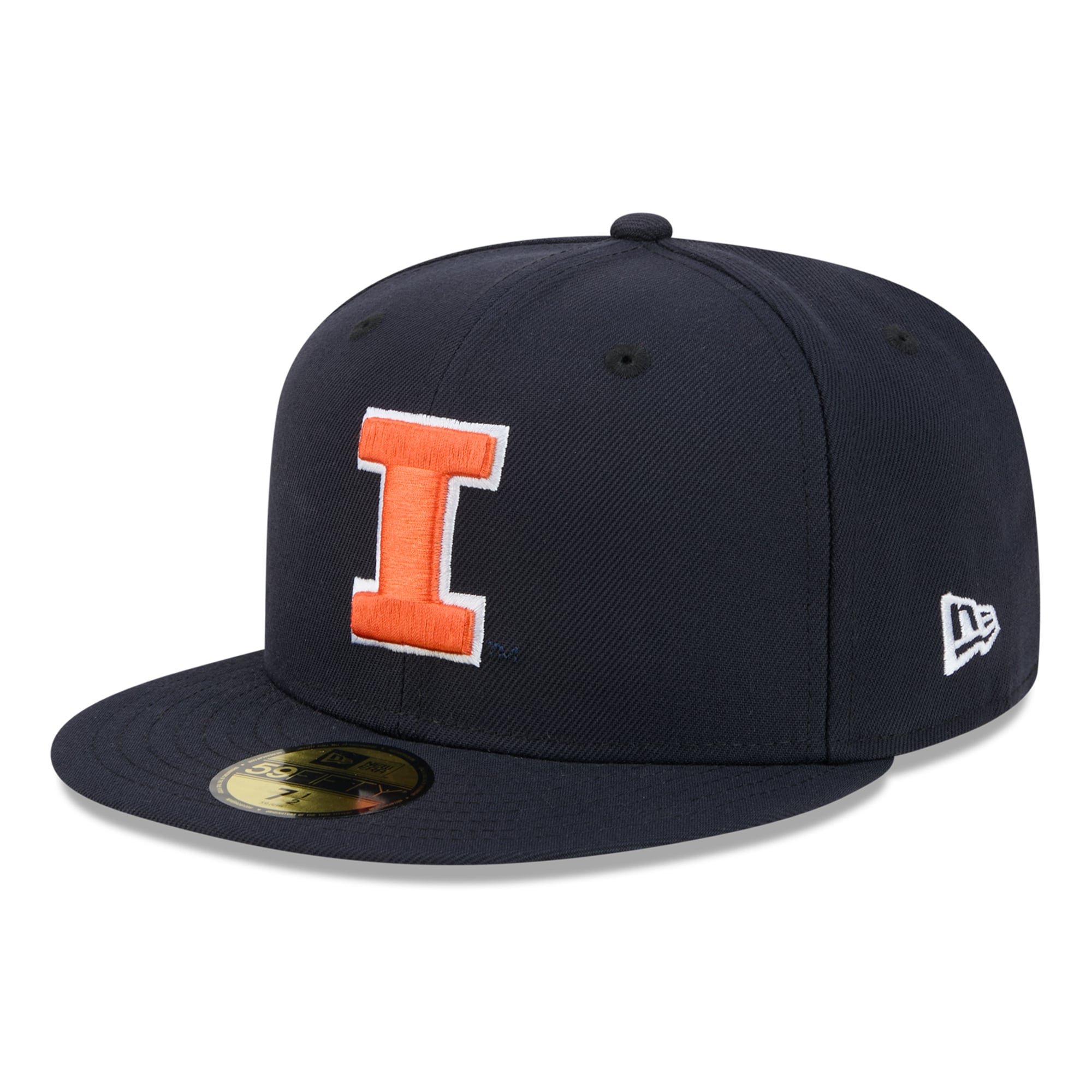 Casquette ajustée New Era Illinois Fighting Illini Core 59FIFTY bleu marine pour homme