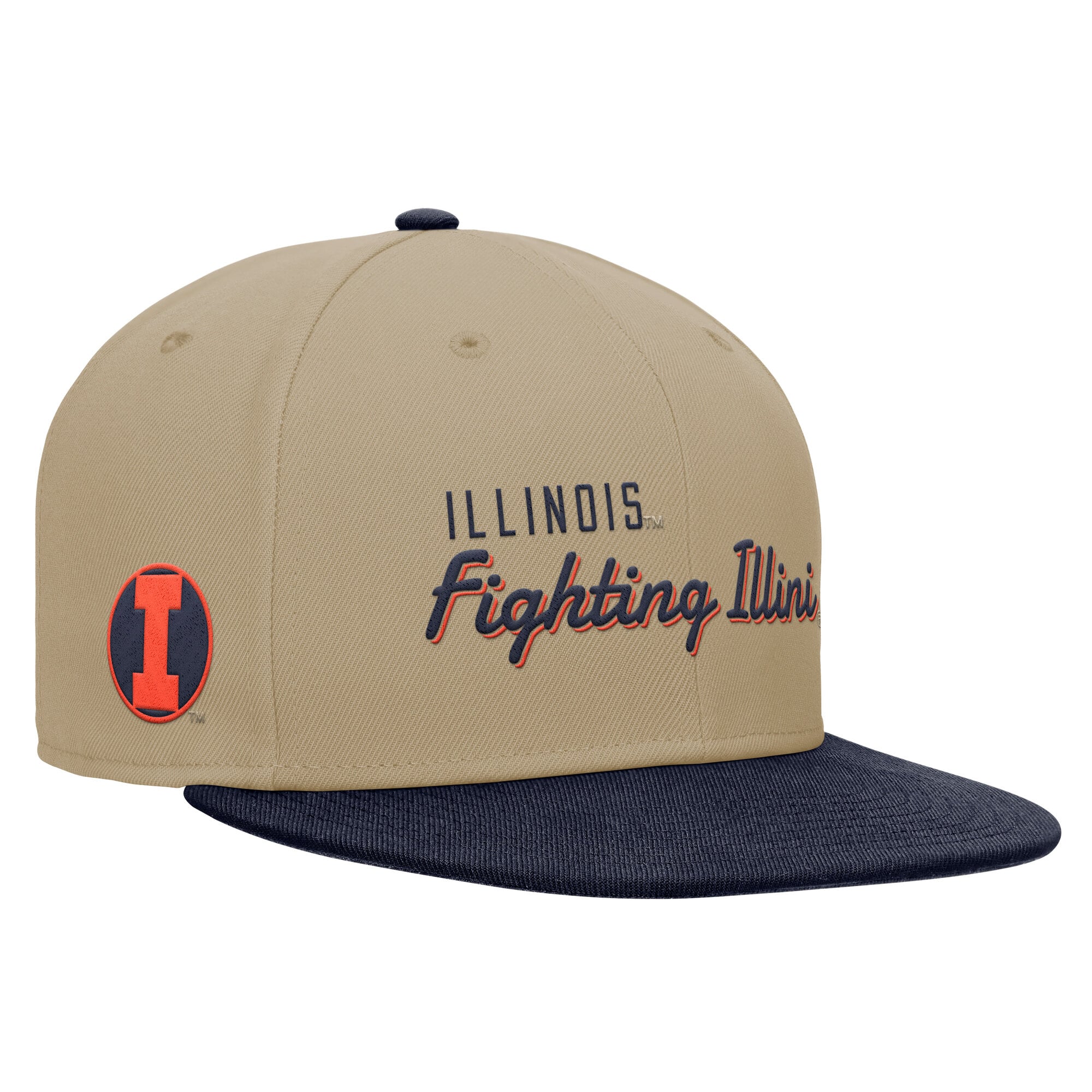 Casquette snapback Nike beige/marine Illinois Fighting Illini Pro Dri-FIT pour homme