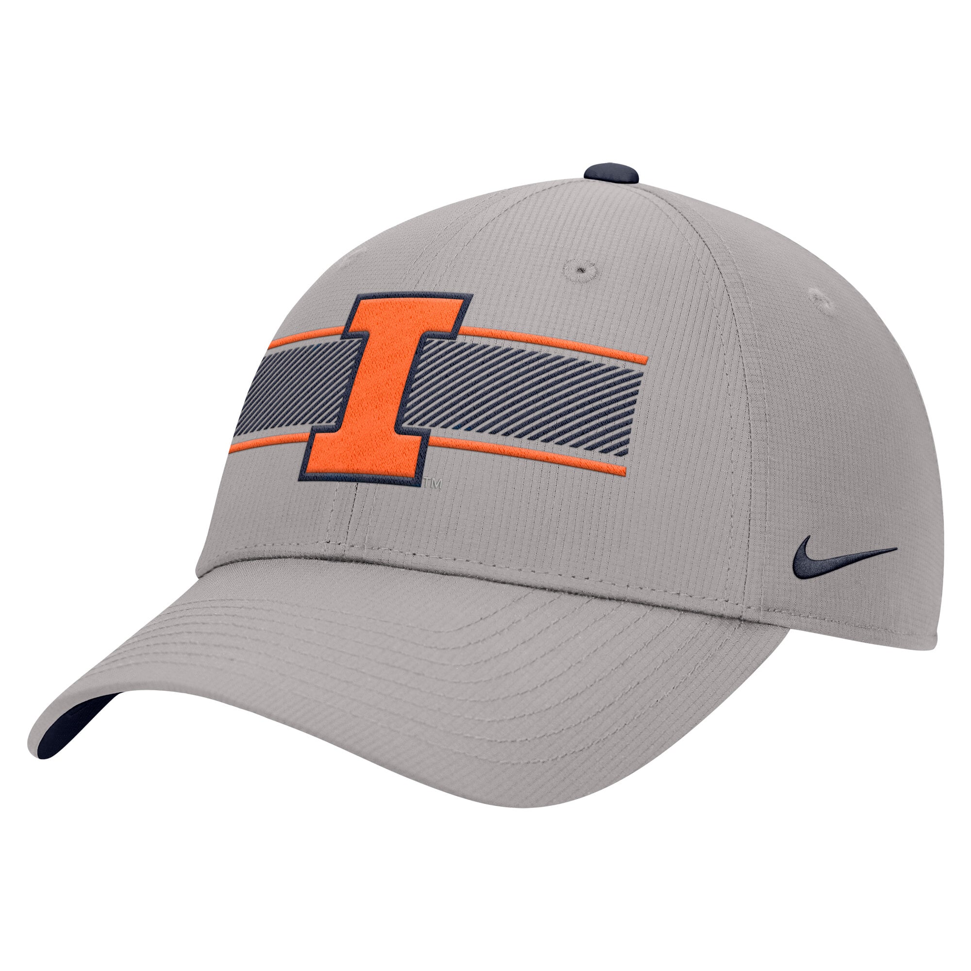 Casquette ajustable Nike grise Illinois Fighting Illini Ripstop Dri-FIT pour homme
