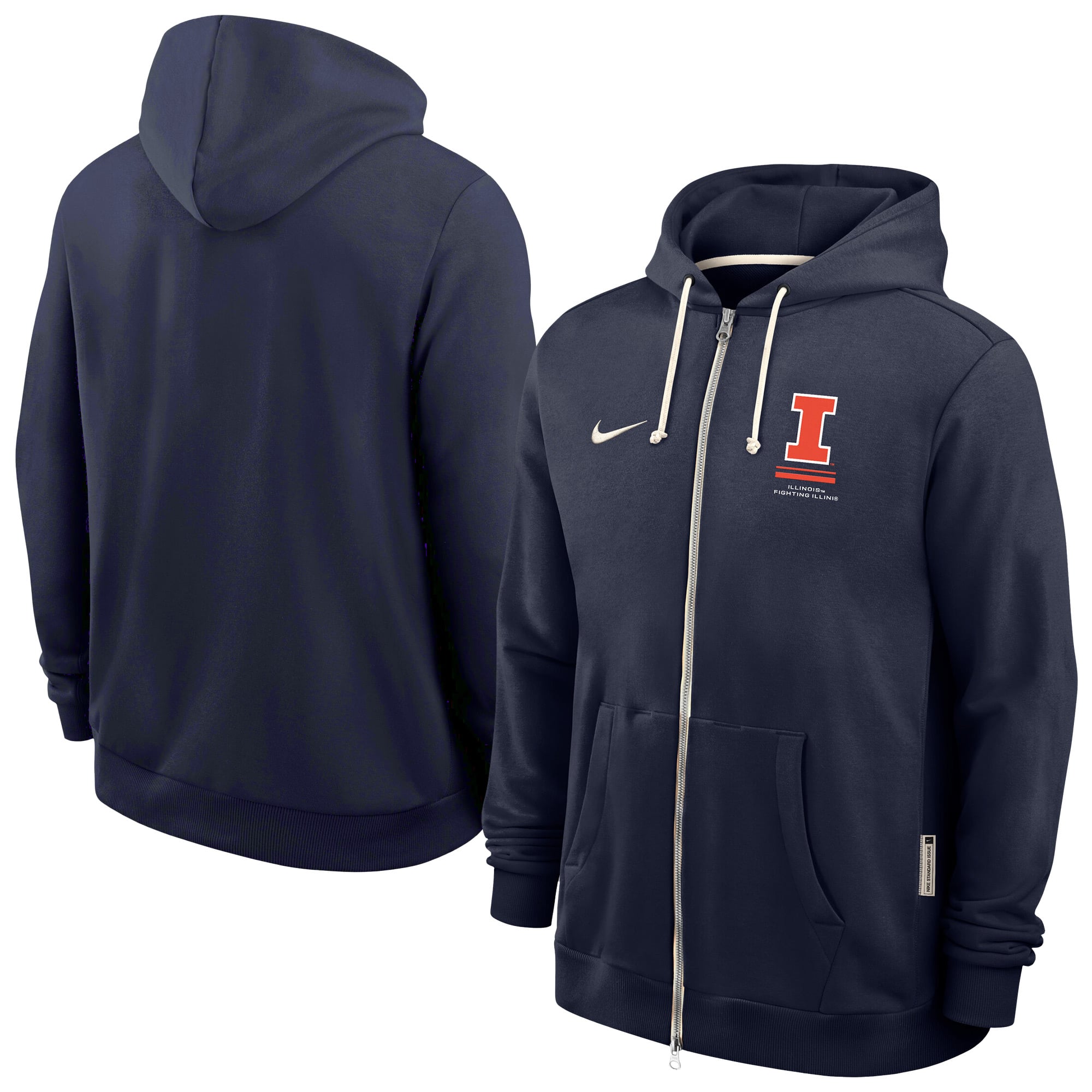 Men's Nike Navy Illinois Fighting Illini 2026 Sideline Dri-FIT Full-Zip Hoodie