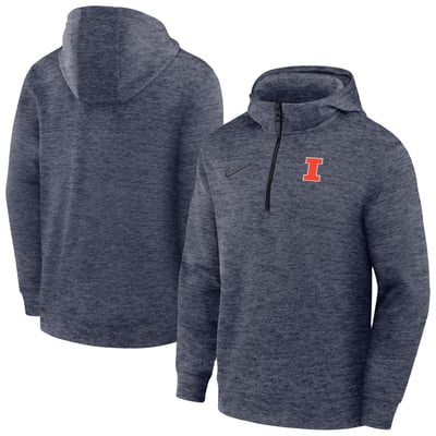 Illinois Fighting Illini Nike Coaches Dri-FIT Half-Zip Hoodie - Navy