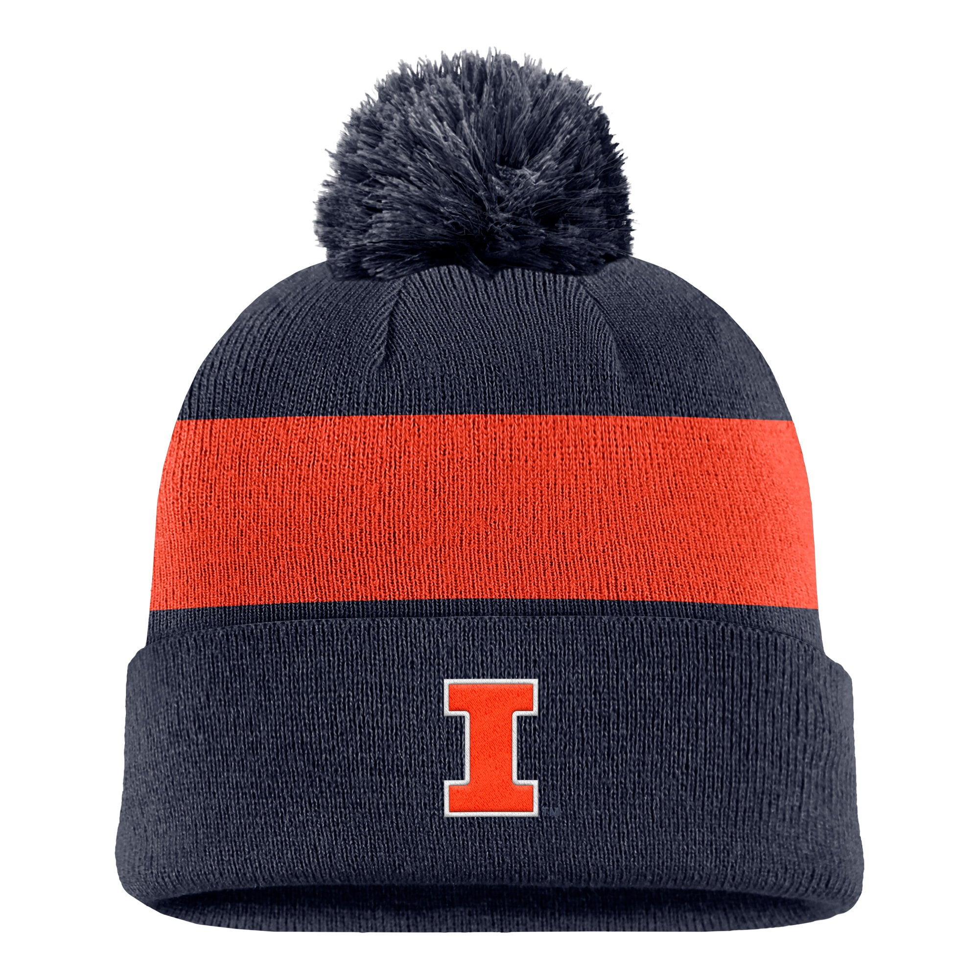 Bonnet à rayures et logo Nike Illinois Fighting Illini Primetime bleu marine pour homme, avec pompon