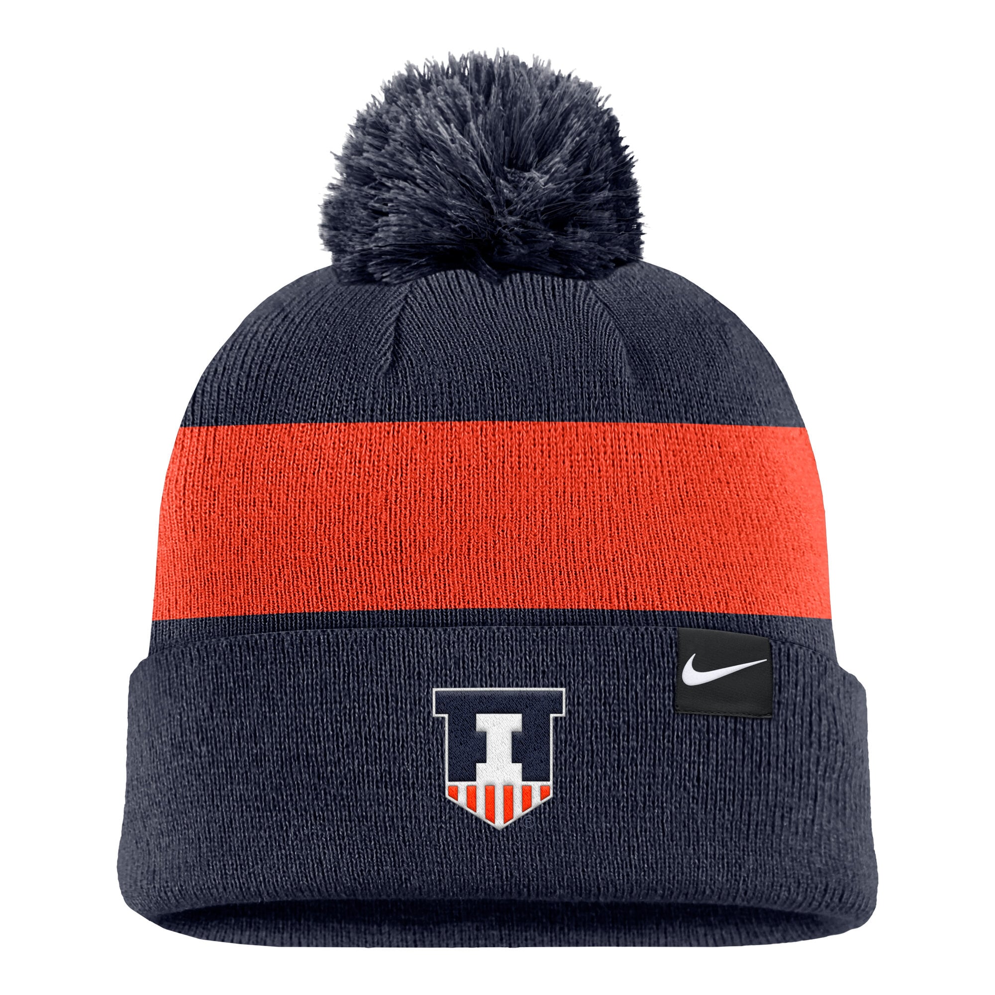 Bonnet à rayures et logo Nike Illinois Fighting Illini Primetime bleu marine pour homme, avec pompon
