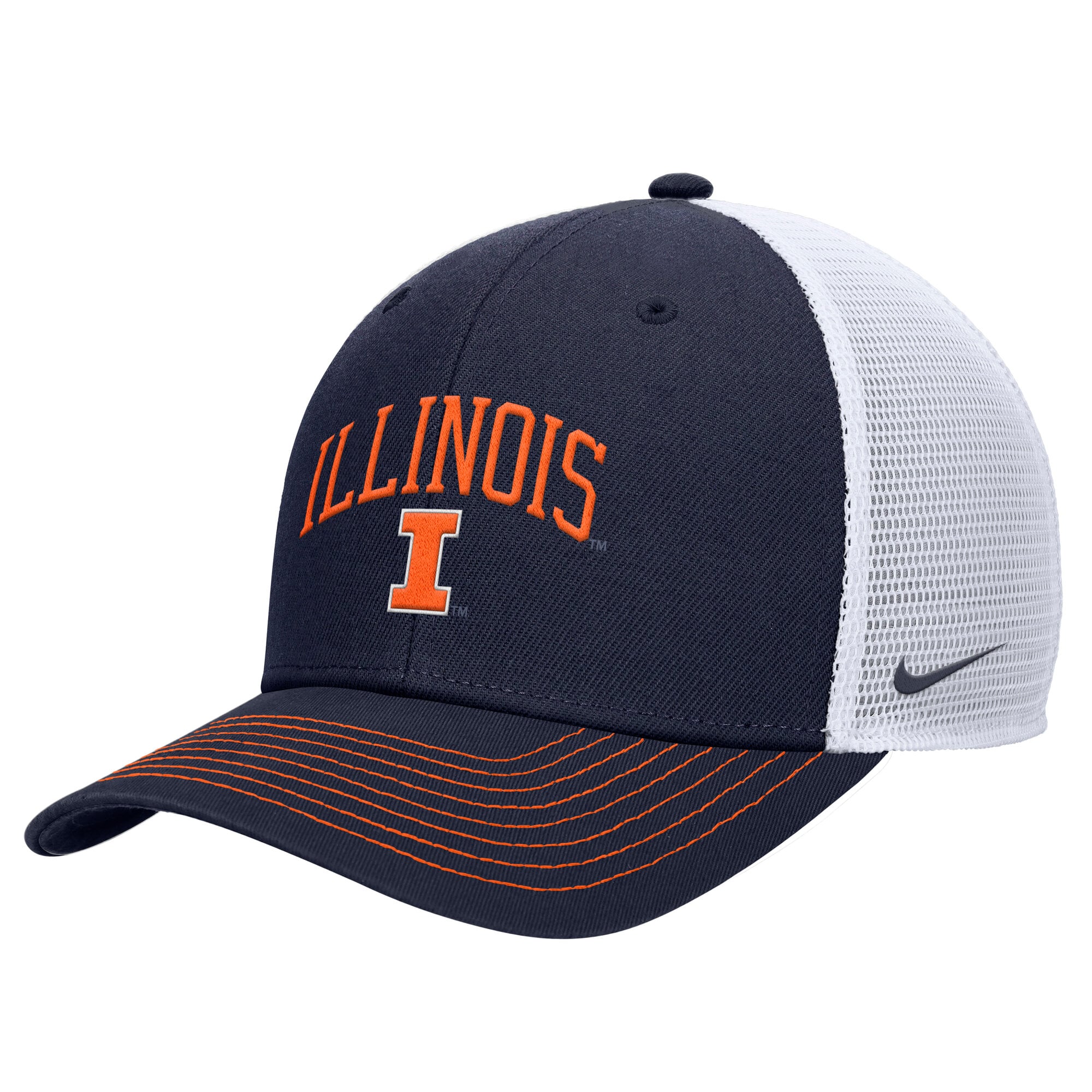 Men's Nike Navy Illinois Fighting Illini Rise Trucker Dri-FIT Adjustable Hat