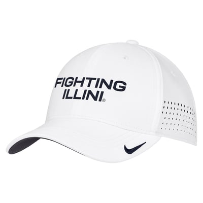 Casquette Nike Illinois Fighting Illini 2026 On-Field AeroBill SwooshFlex Dri-FIT - Blanche
