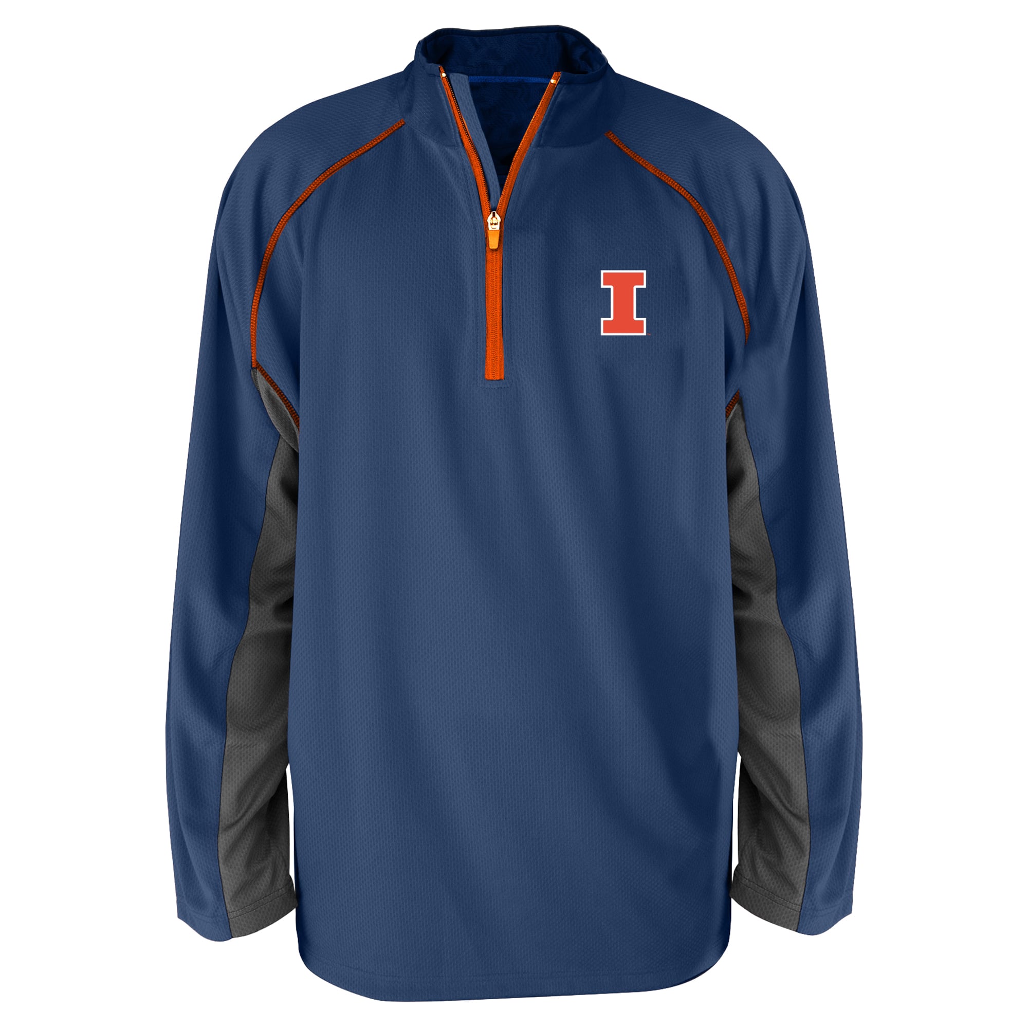Men's Profile Navy Illinois Fighting Illini Big & Tall Quarter-Zip Raglan Jacket