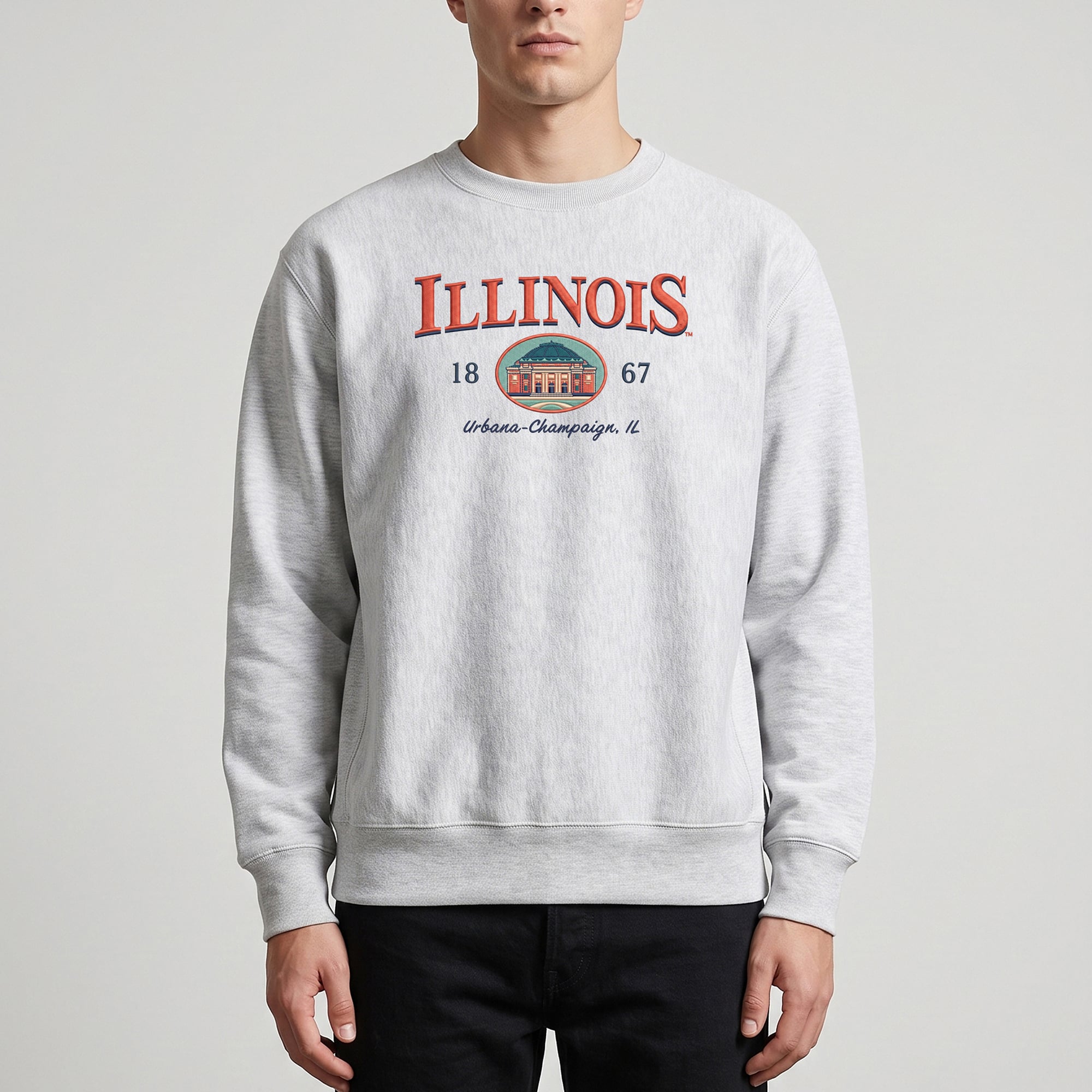 Sweat-shirt Uscape Apparel pour homme, gris chiné, Illinois Fighting Illini New Heights Heavyweight