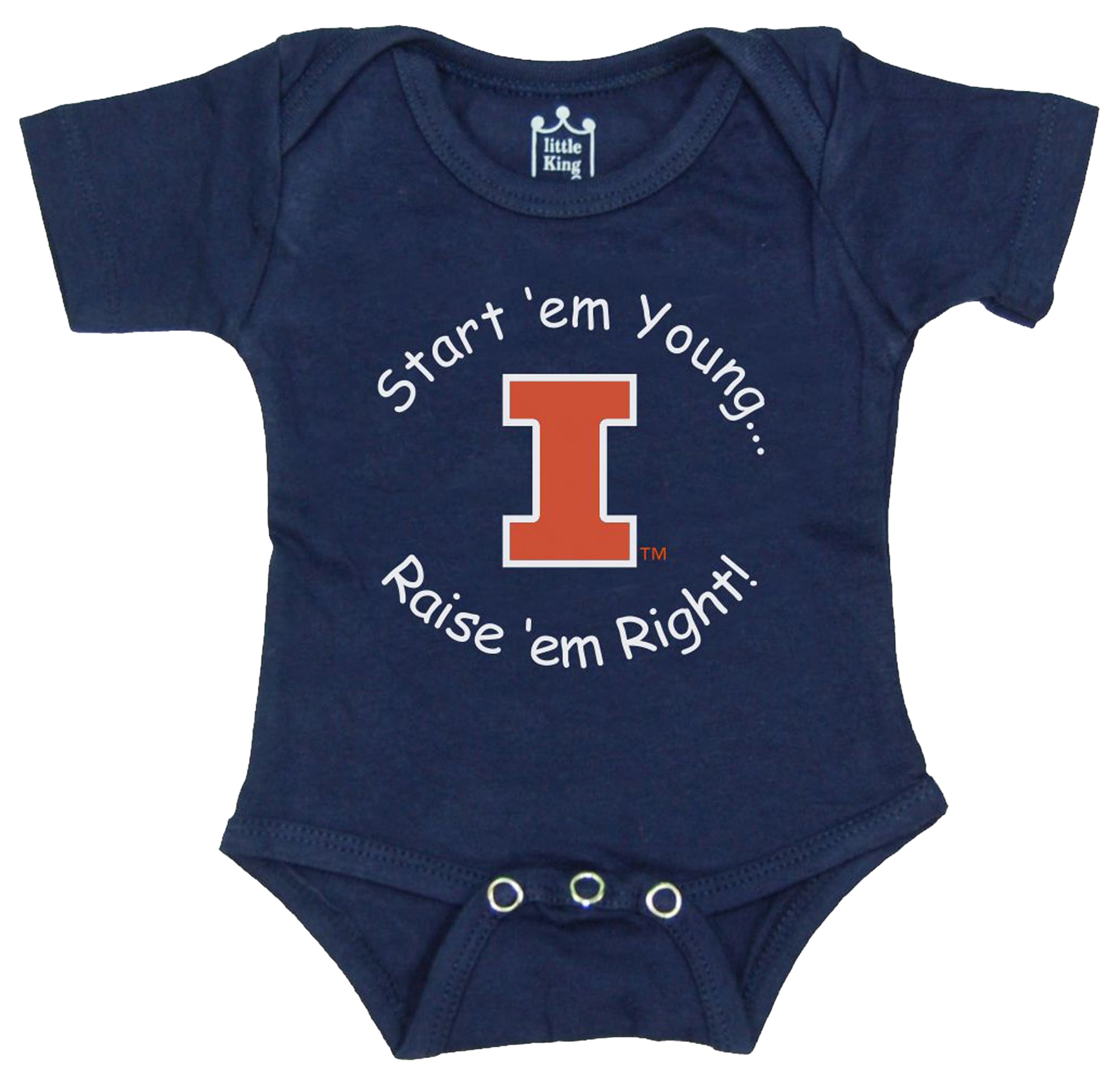 Body bébé Little King Navy Illinois Fighting Illini « Start 'Em Young »