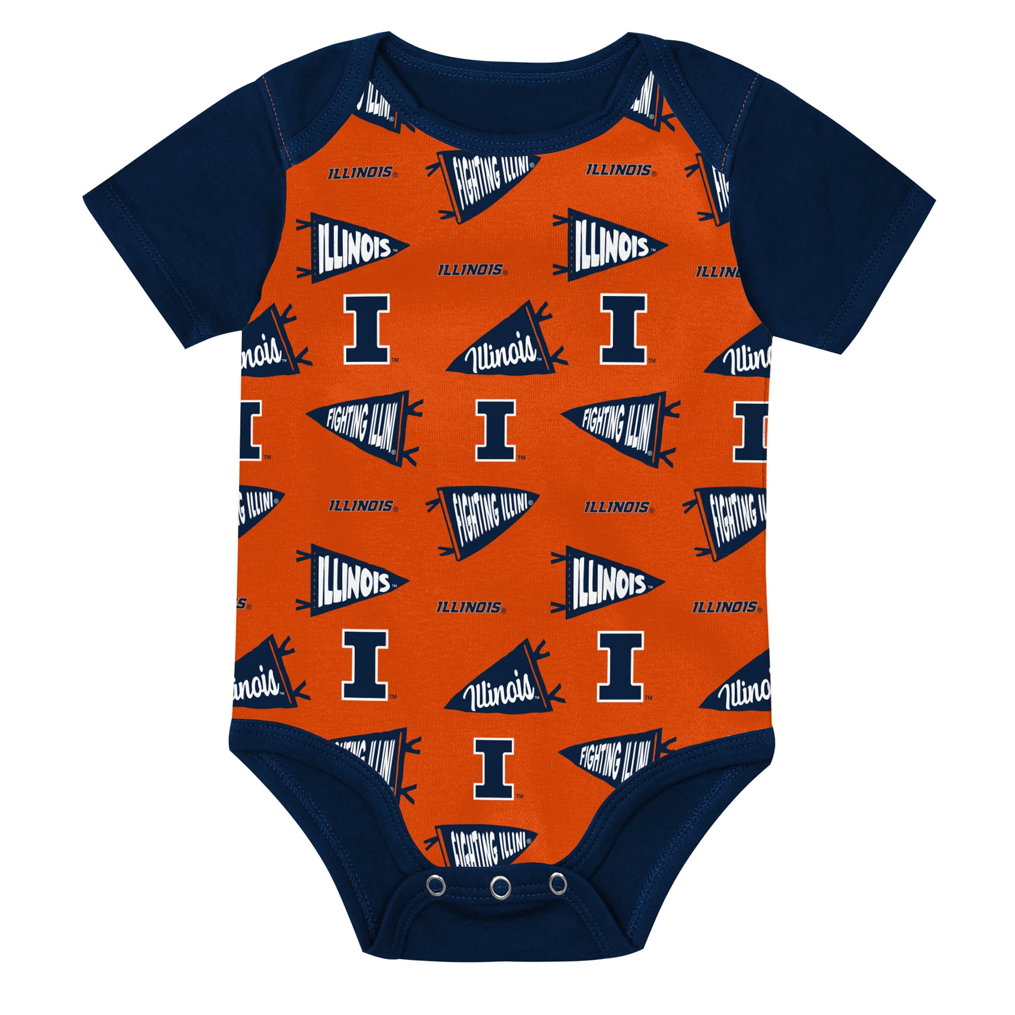 Newborn Outerstuff Navy Illinois Fighting Illini Star Player Three-Piece Bodysuit Set