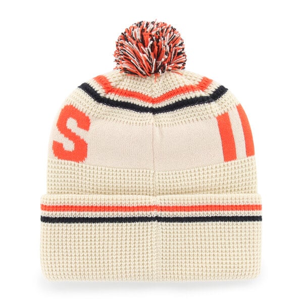 Bonnet unisexe '47 crème Illinois Fighting Illini Quattrle en maille gaufrée à revers avec pompon