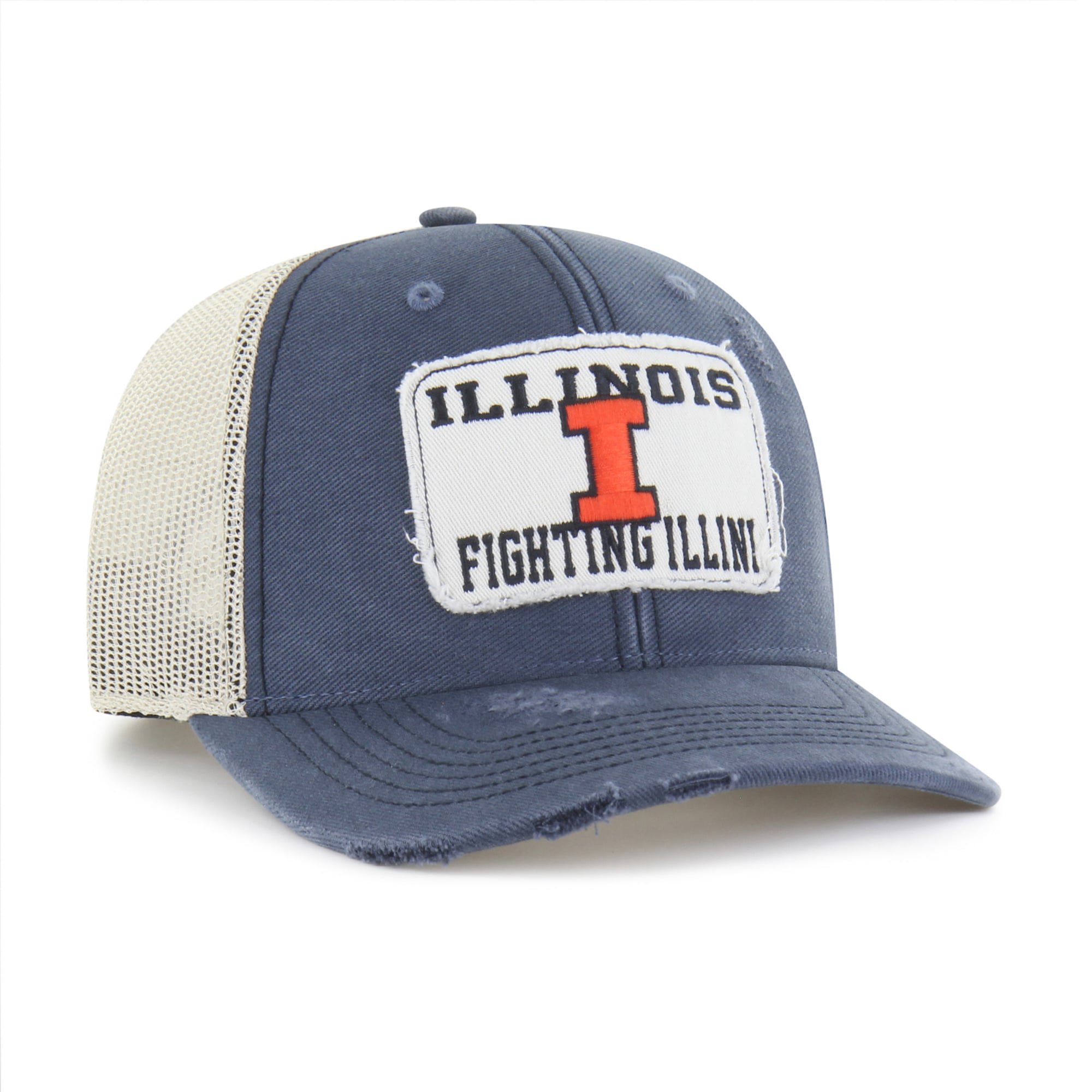 Casquette trucker unisexe '47 Navy Illinois Fighting Illini Egremont bien usée et ajustable