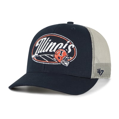 Casquette trucker unisexe Enfield ajustable Illinois Fighting Illini '47 - Bleu marine