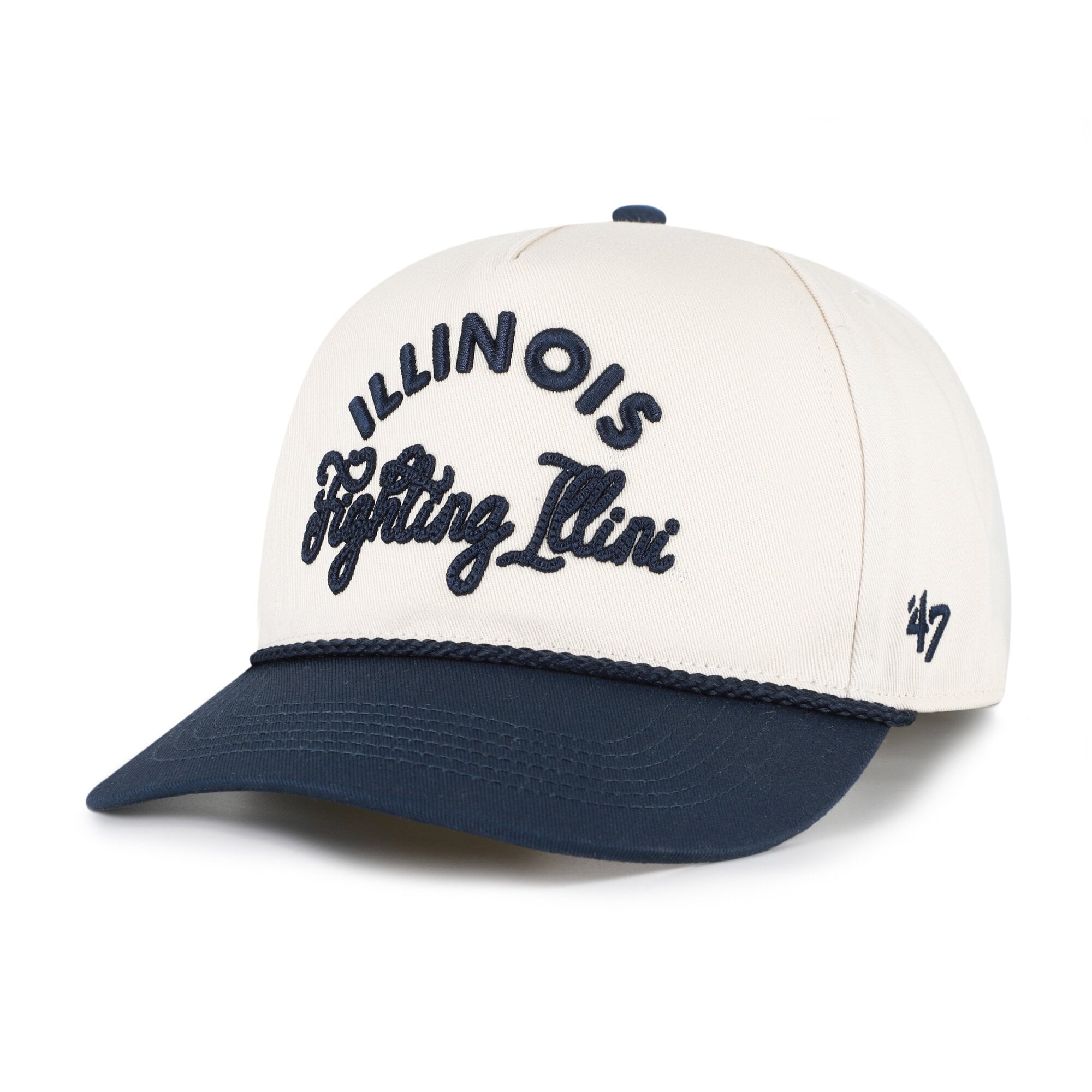 Casquette ajustable '47 crème/marine Illinois Fighting Illini Rope Script Hitch pour femme