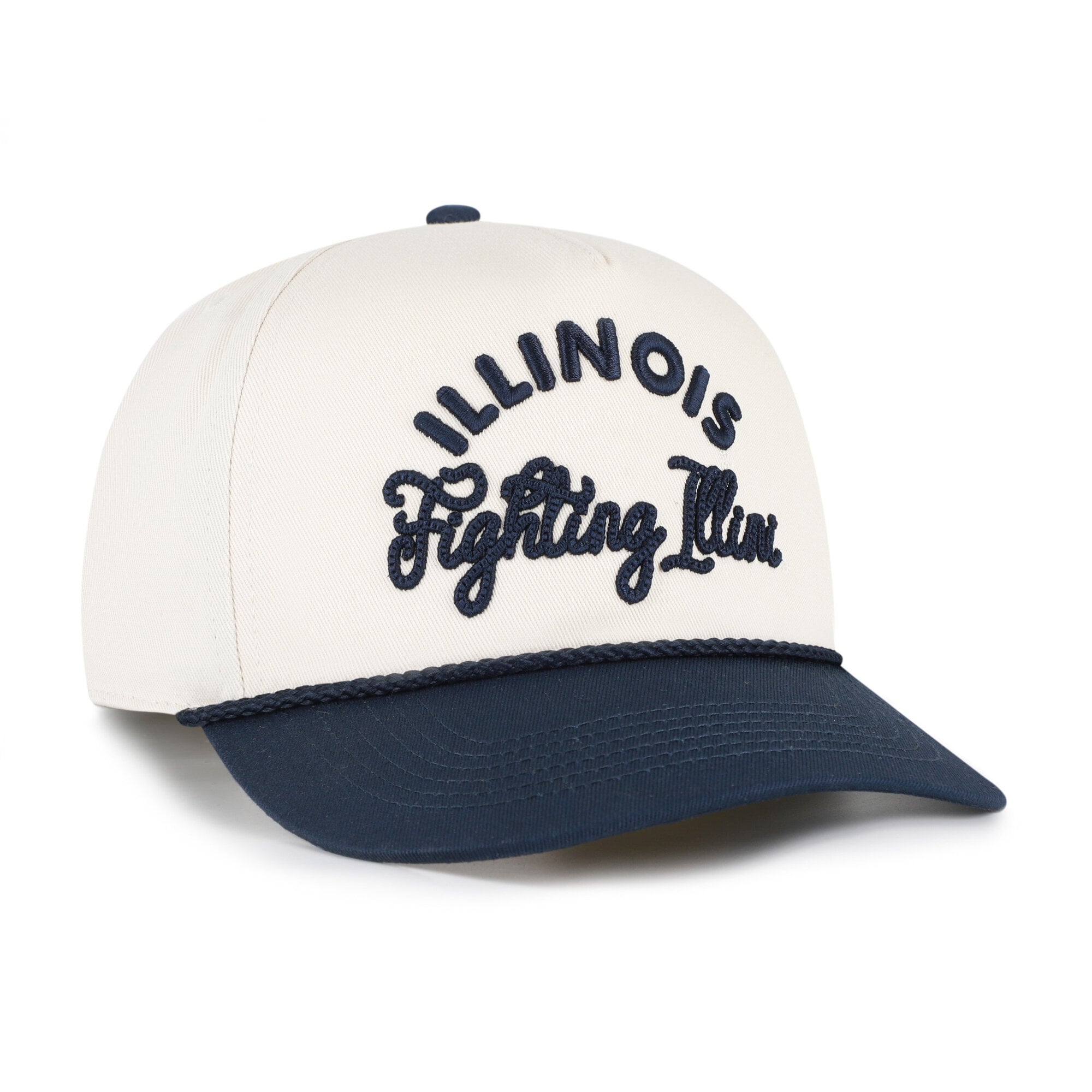 Casquette ajustable '47 crème/marine Illinois Fighting Illini Rope Script Hitch pour femme
