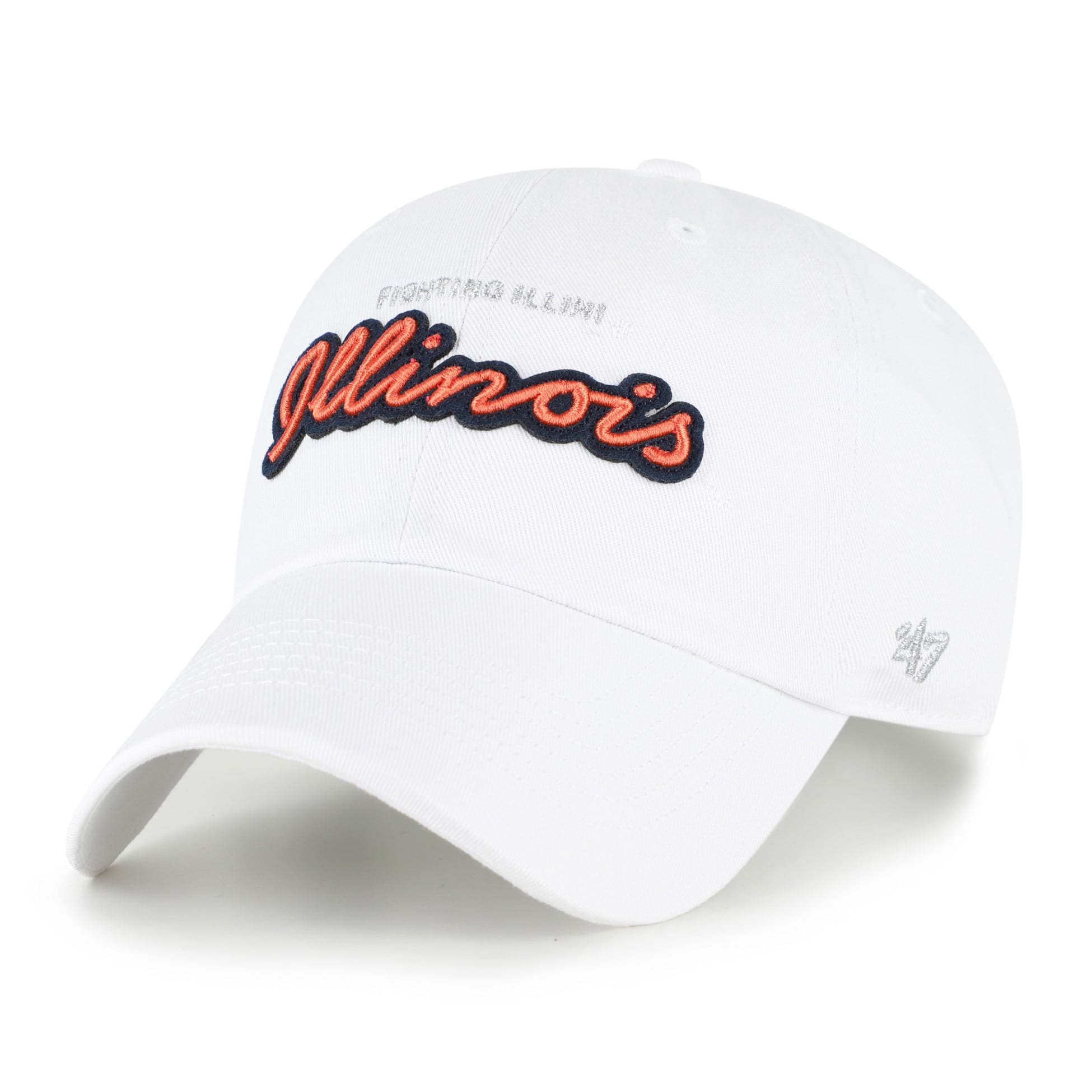 Casquette ajustable '47 White Illinois Fighting Illini Trendy Script Clean Up pour femmes
