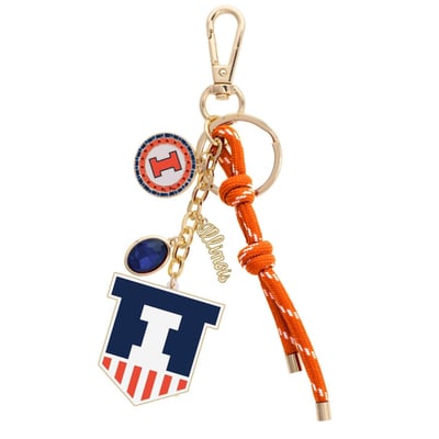 Illinois Fighting Illini CANVAS Style Women's 18K Gold-Plated Cluster Bag Charm