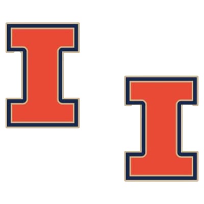Illinois Fighting Illini CANVAS Style Women's Logo Stud Earrings