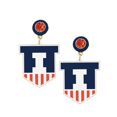 Illinois Fighting Illini CANVAS Style Women's Resin Earrings