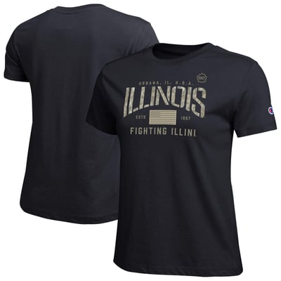  Illinois Fighting Illini Champion Women's Operation Hat Trick Core T-Shirt - Black
