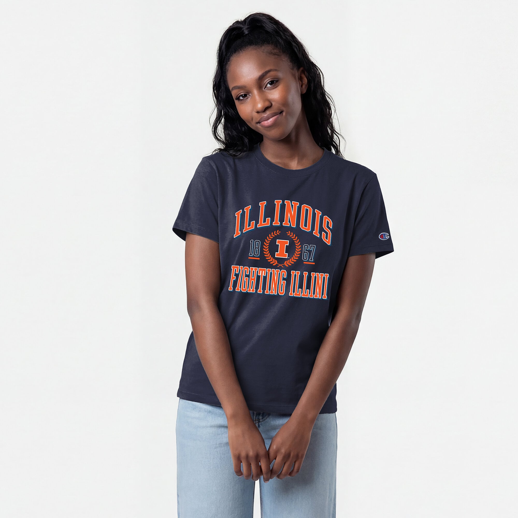 Women's Champion Navy Illinois Fighting Illini Lifestyle T-Shirt