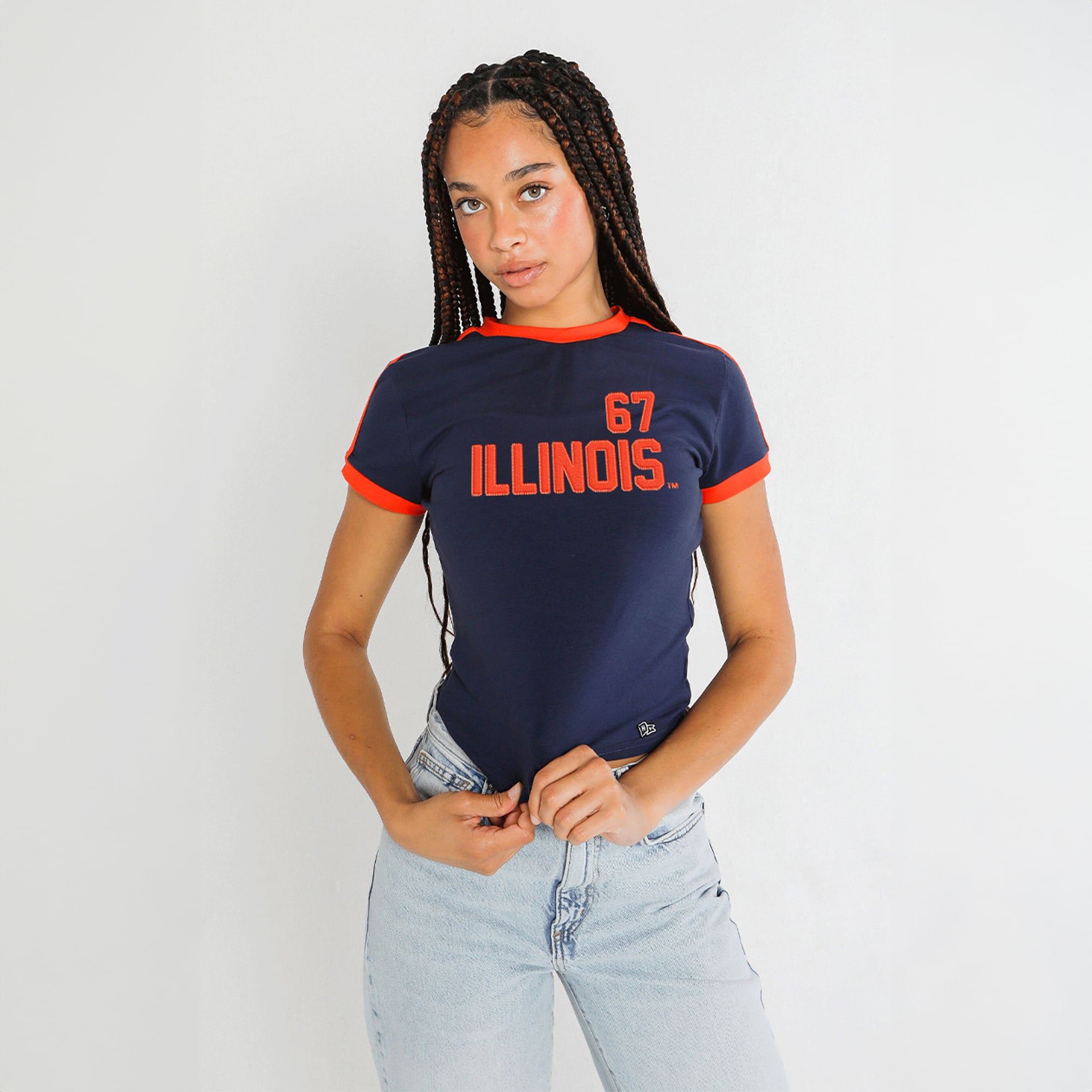 T-shirt bébé Hype and Vice Navy Illinois Fighting Illini à motif gardien de but