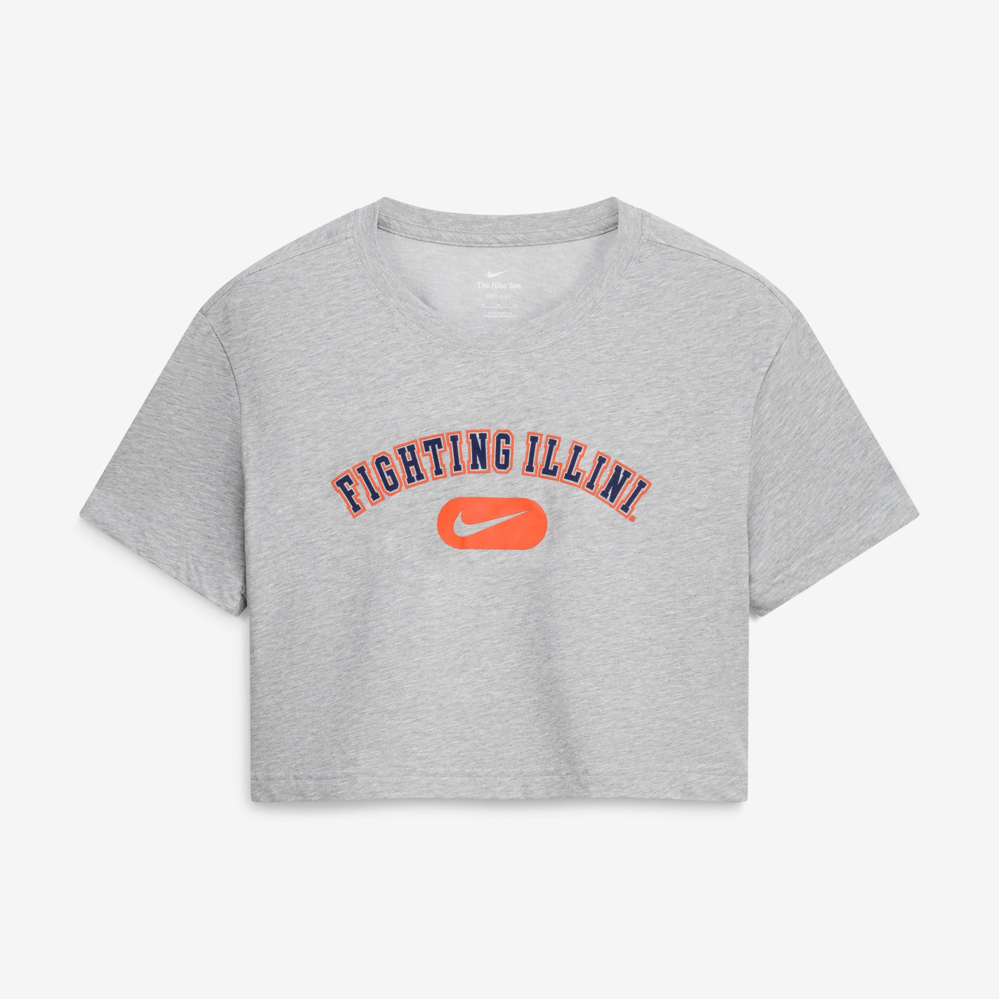 Women's Nike Heather Gray Illinois Fighting Illini Dri-FIT Cropped T-Shirt