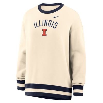 Sweat-shirt oversize en polaire Phoenix pour femme, Nike, Illinois Fighting Illini - Naturel
