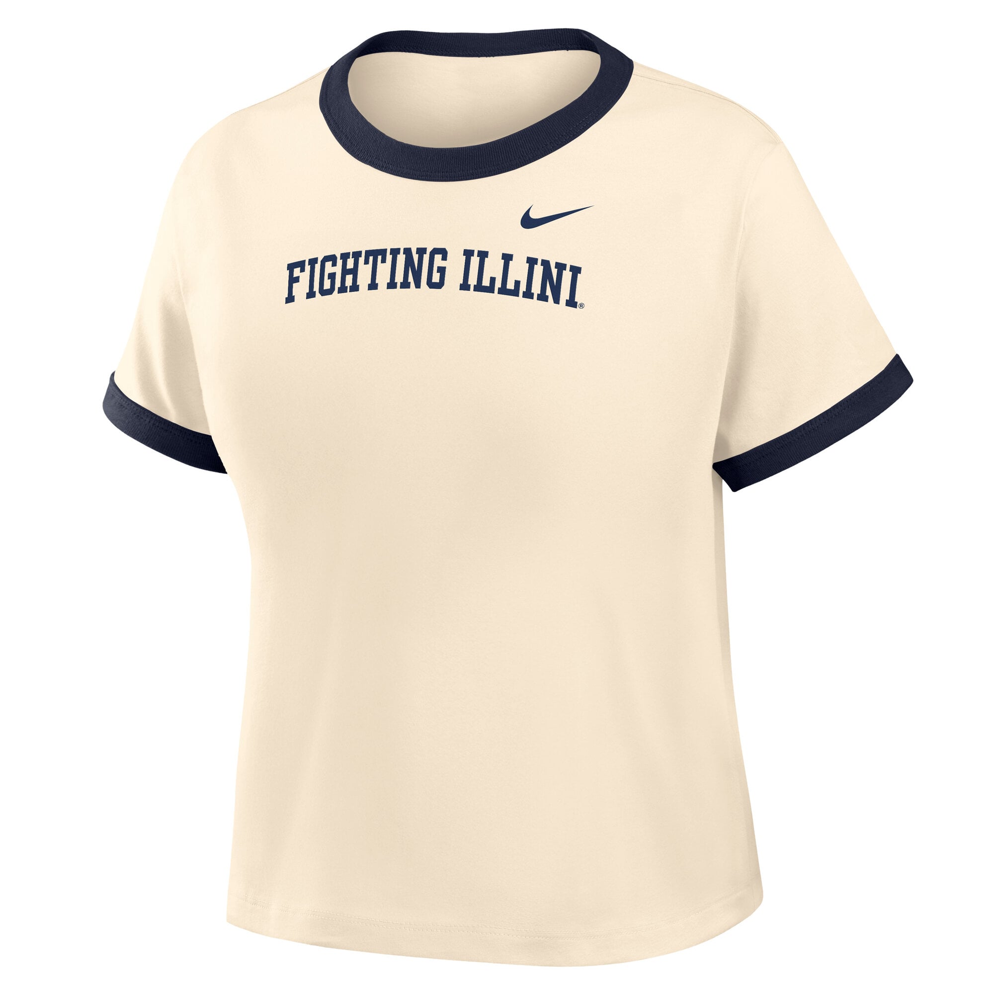 T-shirt court Nike Natural Illinois Fighting Illini Ringer Mod pour femme