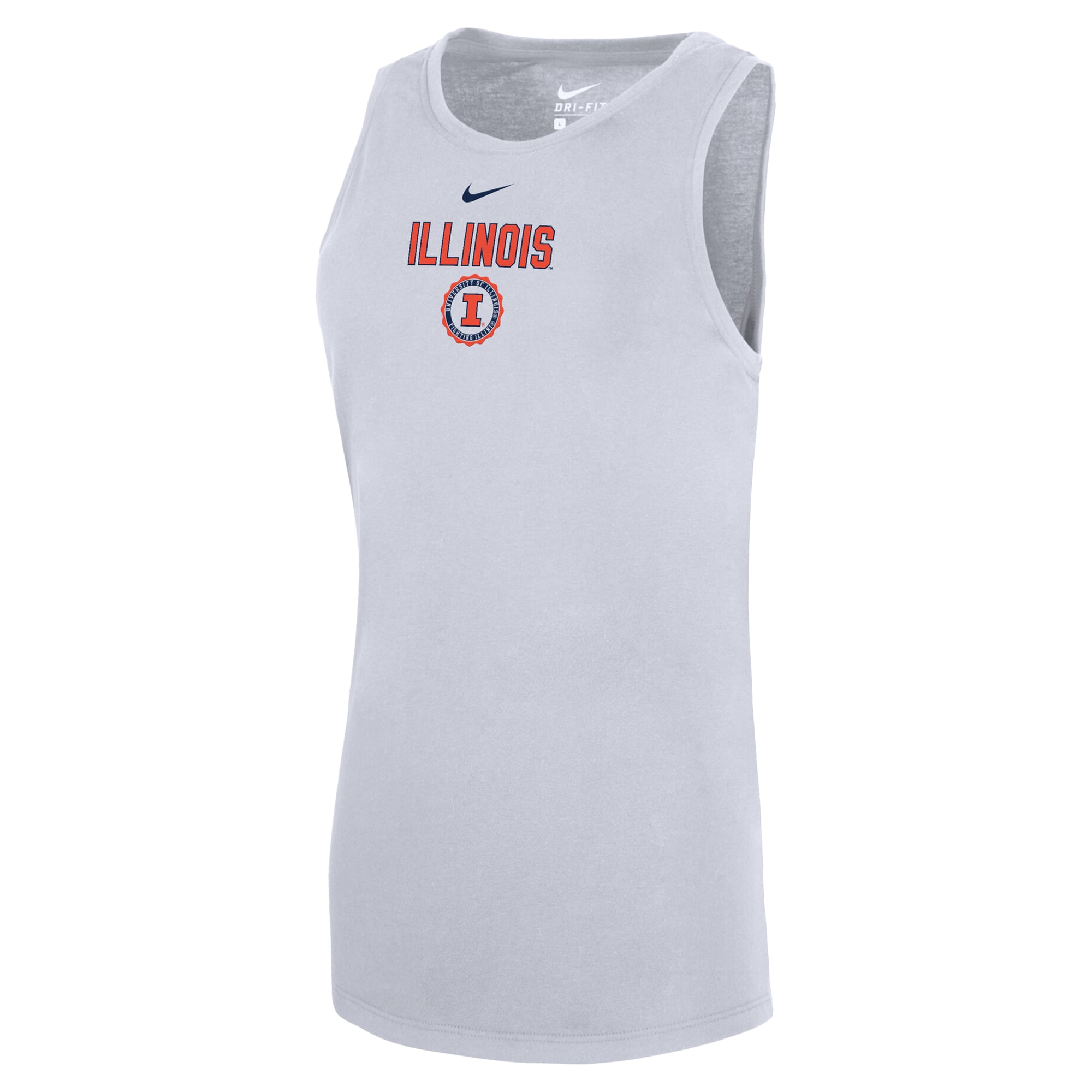 Women's Nike White Illinois Fighting Illini Dri-FIT Tomboy Tank Top
