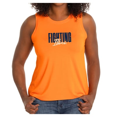 Illinois Fighting Illini Women's A-Line Hannah High Neck Tank Top - Orange