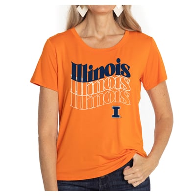 Illinois Fighting Illini Women's Scarlet Scoop Neck T-Shirt - Orange