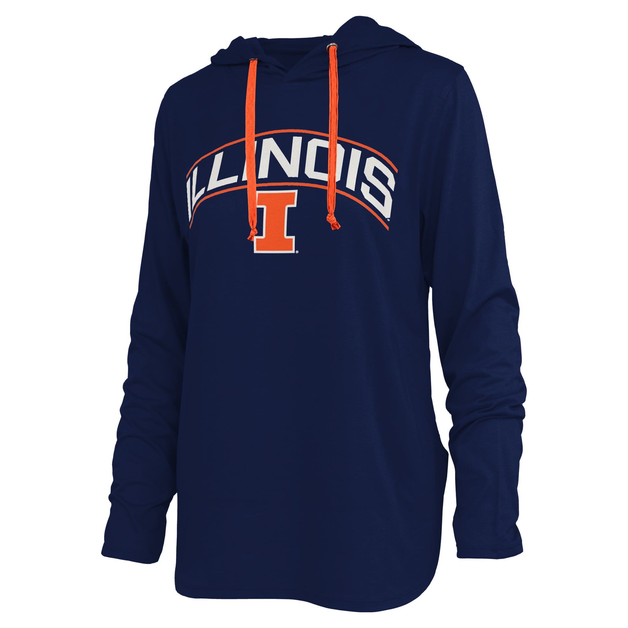 T-shirt à capuche manches longues Allie de l'équipe des Fighting Illini l'Illinois, bleu marine, pour femmes, Pressbox