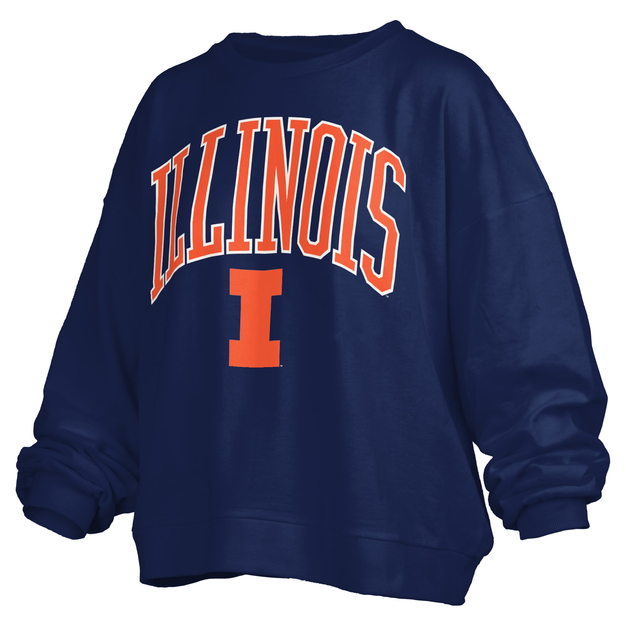 Sweat-shirt polaire oversize orange Pressbox pour femmes, Illinois Fighting Illini, logo Janise Arch Over