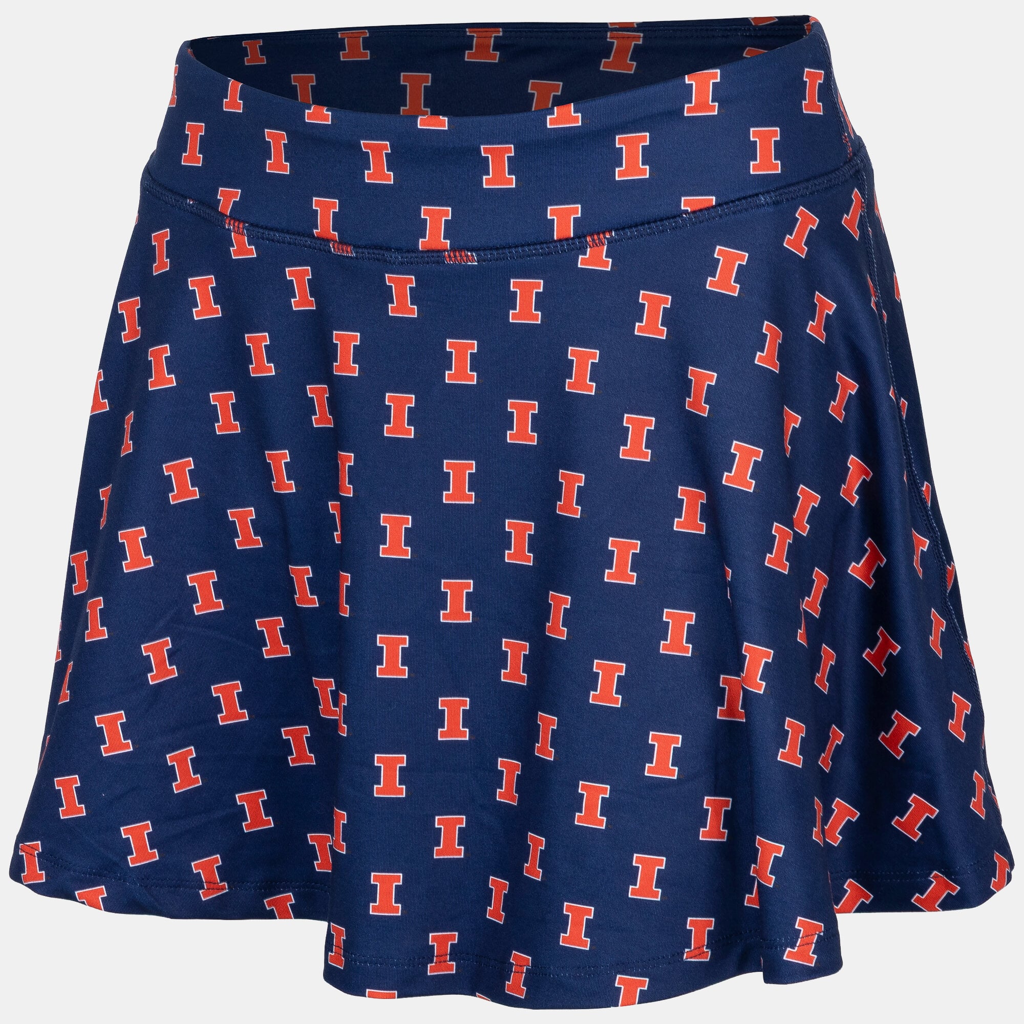 Women's ZooZatz Navy Illinois Fighting Illini Allover Print Flowy Skort