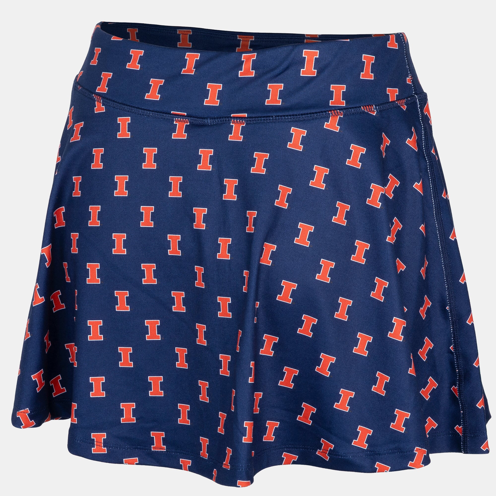Women's ZooZatz Navy Illinois Fighting Illini Allover Print Flowy Skort