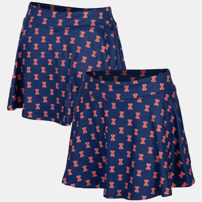 Illinois Fighting Illini ZooZatz Women's Allover Print Flowy Skort - Navy