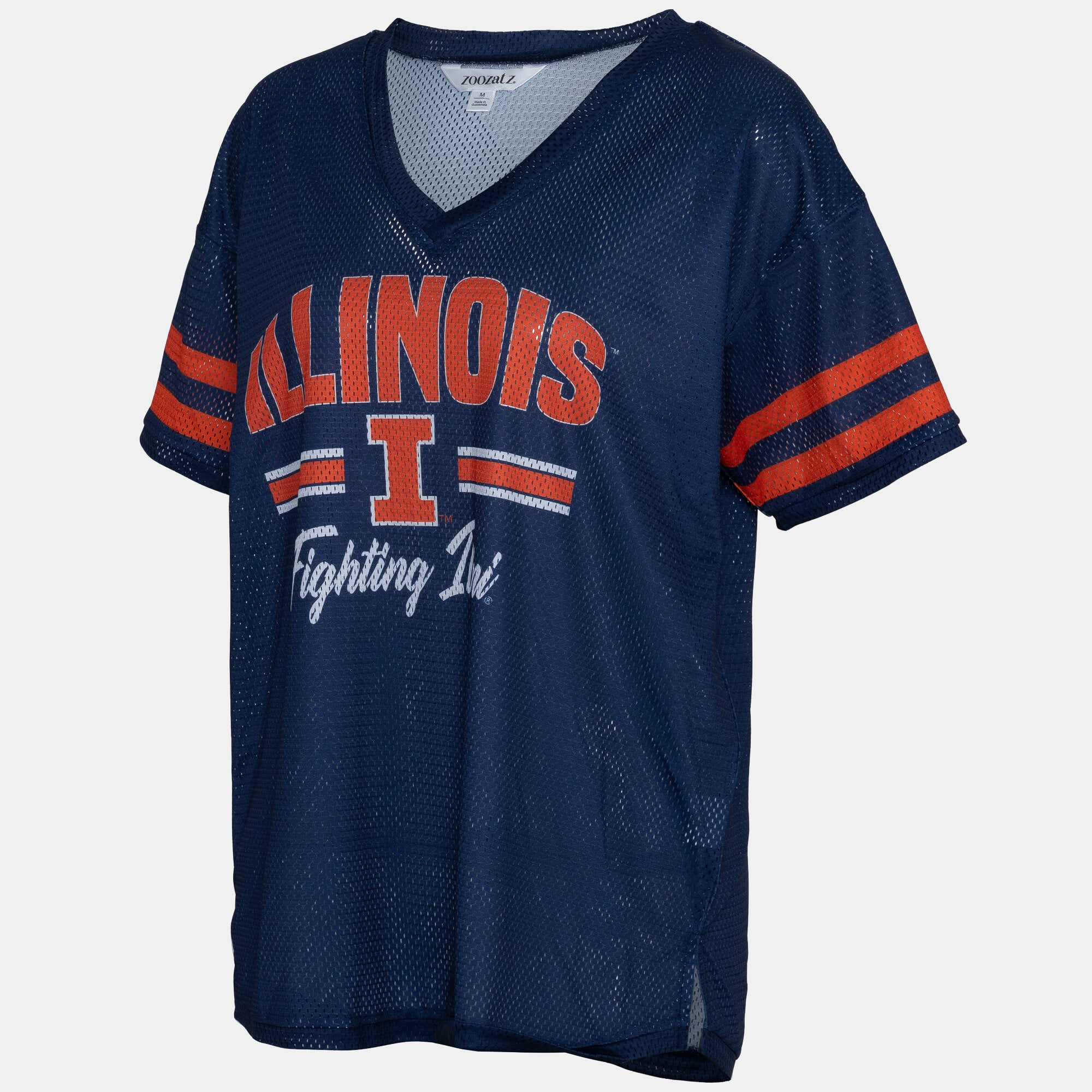 Women's ZooZatz Navy Illinois Fighting Illini Mesh Jersey Kickoff T-Shirt
