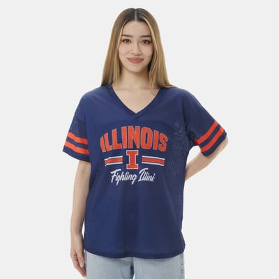 T-shirt de match en maille ZooZatz pour femme des Fighting Illini de l'Illinois - Bleu marine