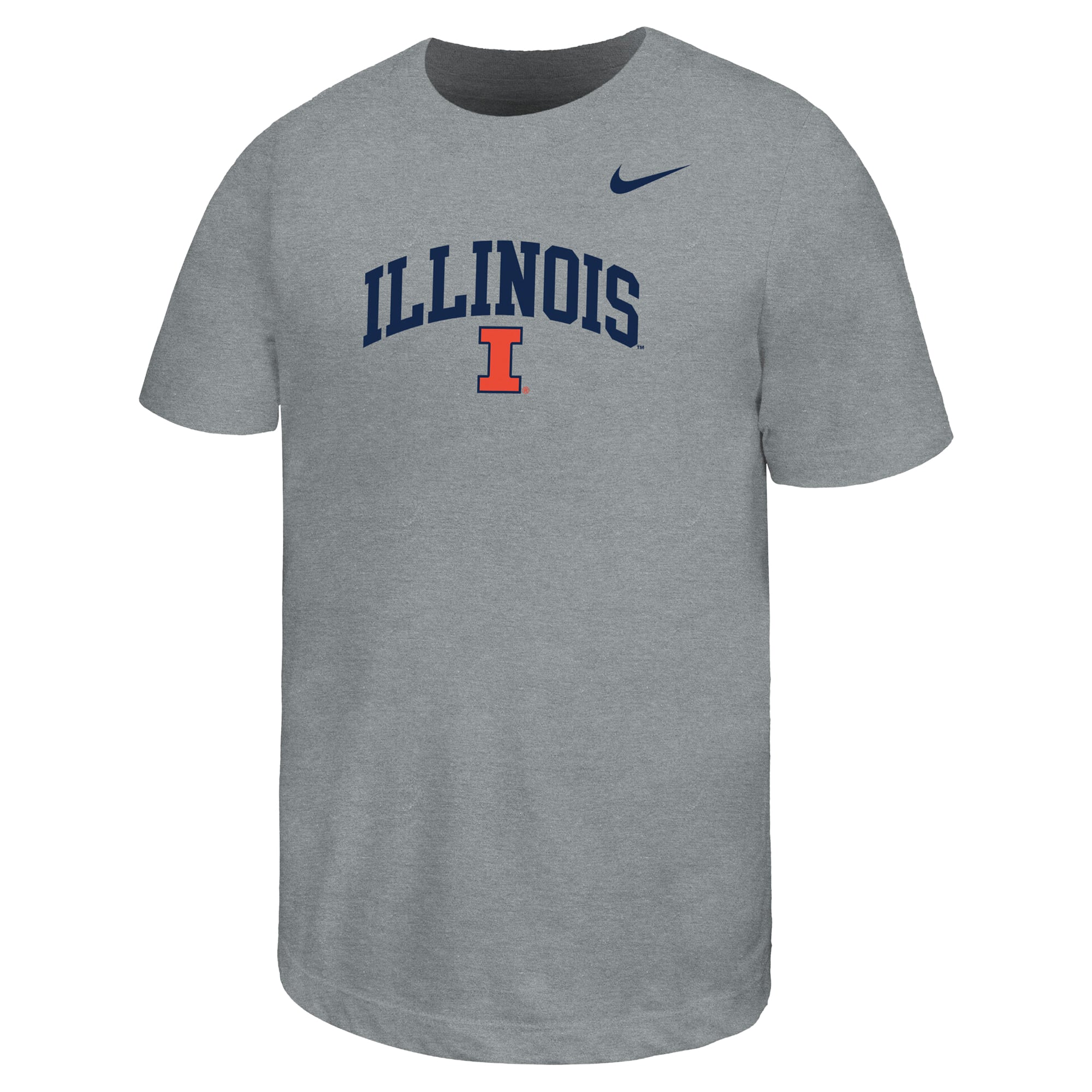 Youth Nike Gray Illinois Fighting Illini Arched Name Drop T-Shirt