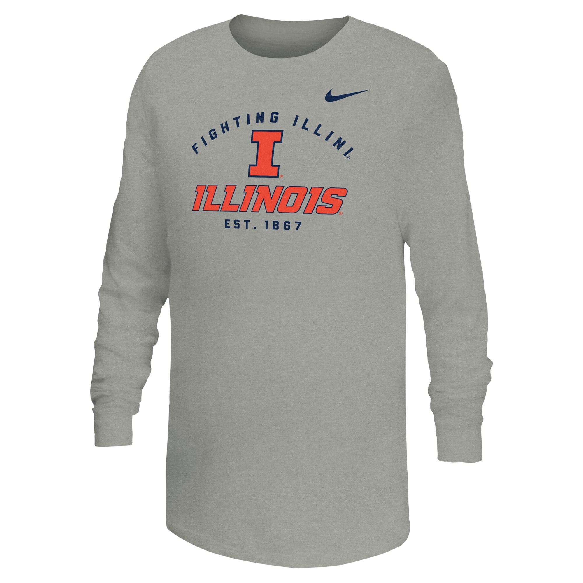 Youth Nike Gray Illinois Fighting Illini Legend Dri-FIT Long Sleeve T-Shirt