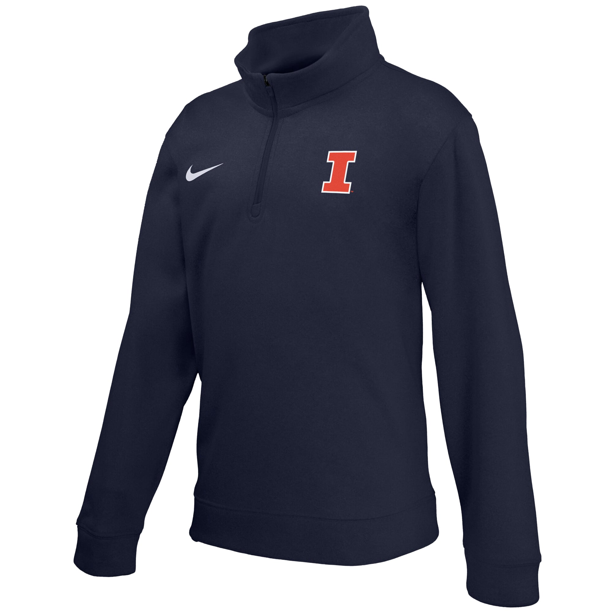 Youth Nike Navy Illinois Fighting Illini Therma-FIT Quarter-Zip Pullover