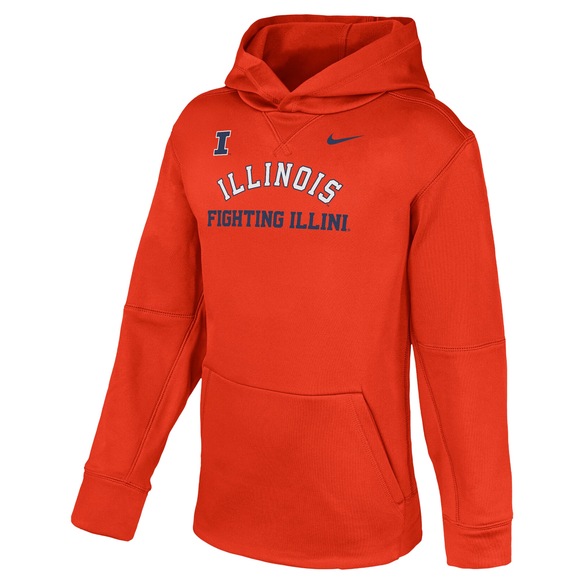 Youth Nike Orange Illinois Fighting Illini Arched Therma-FIT Hoodie